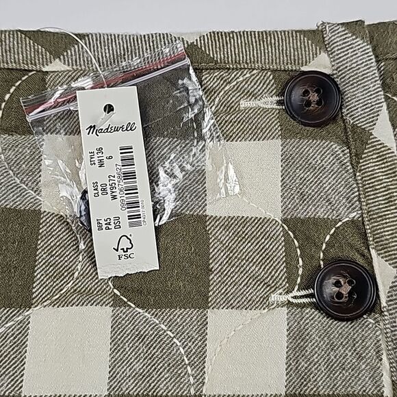 Madewell -1919 Quilted Flannel Mini Skirt in Gingham Check NWT size 6 - Picture 6 of 12